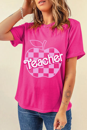 Pink Teacher T Shirt for Women Hot Pink
