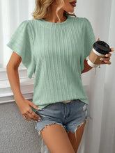 Pink Textured Flutter Sleeve Top for Women Woman T Shirts