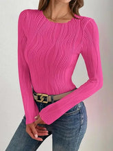 Pink Textured Long Sleeve Top for Women Woman T Shirts