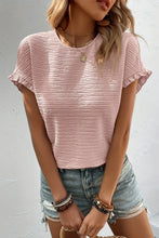 Pink Textured Ruffle Sleeve Blouse for Women Blush Pink
