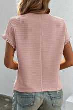 Pink Textured Ruffle Sleeve Blouse for Women