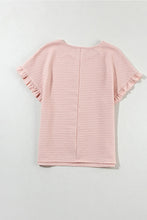 Pink Textured Ruffle Sleeve Blouse for Women