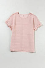 Pink Textured Ruffle Sleeve Blouse for Women