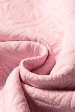 Pink Textured T Shirt with Pearl Embellished Flower Sleeves Woman T Shirts