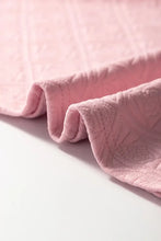 Pink Textured T Shirt with Pearl Embellished Flower Sleeves Woman T Shirts