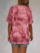 Pink Tie Dye Lace Up T Shirt for Women