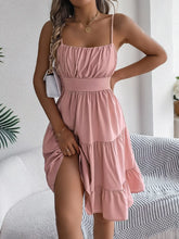 Pink Tiered Spaghetti Strap Sundress
