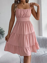 Pink Tiered Spaghetti Strap Sundress