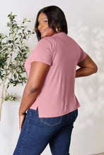 Pink V-Neck T-Shirt for Women Slightly Stretchy Fabric Machine Washable