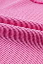 Pink Waffle Knit Short Sleeve Tunic with Pocket Woman T Shirts