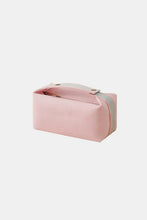 Pink Waterproof Canvas Travel Cosmetic Bag with Gray Strap and Handle Pink One Size
