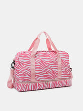 Pink Zebra Striped Oxford Cloth Oversize Duffel Bag for Travel Travel Bags