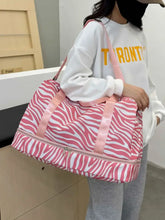 Pink Zebra Striped Oxford Cloth Oversize Duffel Bag for Travel Travel Bags