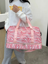 Pink Zebra Striped Oxford Cloth Oversize Duffel Bag for Travel Travel Bags