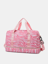 Pink Zebra Striped Oxford Cloth Oversize Duffel Bag for Travel Travel Bags