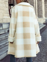 Plaid Button Down Coat with Pockets Woman Outerwear