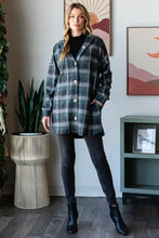 Plaid Button Down Long Sleeve Hooded Cardigan for Women Woman Outerwear