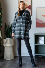 Plaid Button Down Long Sleeve Hooded Cardigan for Women