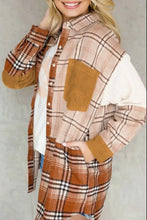 Plaid Button Up Long Sleeve Shacket Woman Outerwear