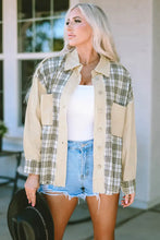 Plaid checkered button-up shirt with varying sleeve lengths, denim shorts, white tank top, cowboy hat