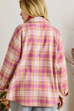 Plaid Collared Neck Button Up Shacket Woman Outerwear