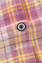 Plaid Collared Neck Button Up Shacket Woman Outerwear