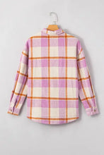 Plaid Corduroy Pockets Brushed Checkered Shacket Woman Outerwear