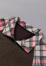 Plaid Half Zip Long Sleeve Sweatshirt Woman Sweatshirts