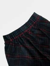 Plaid Midi Skirt with Elastic Waistband
