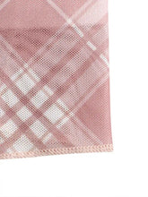Delicate pink and white plaid mesh fabric with fine woven texture of plaid ruffle trim cami product
