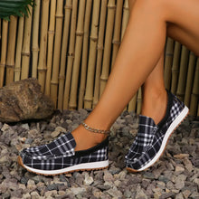 Plaid Slip-On Loafers for Women