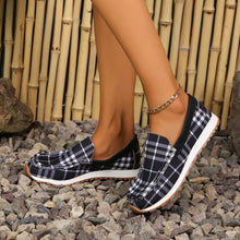 Plaid Slip-On Loafers for Women