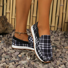 Plaid Slip-On Loafers for Women