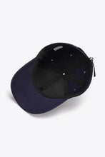 Navy blue plain adjustable cotton baseball cap with black mesh back