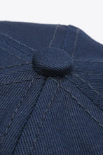 Dark blue plain adjustable cotton baseball cap with navy textured shirt