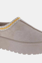 Platform Slip-On Boots with Embroidered Trim for Women