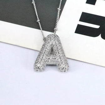 Platinum Plated Silver Pendant Necklace with Adjustable Chain Length Style A One Size
