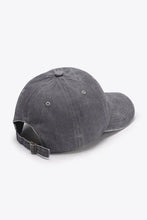 Distressed dark gray Pleased To Meet You baseball cap with adjustable strap
