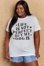 Plus size dark gray short sleeve dog slogan graphic cotton t-shirt