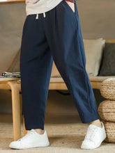 Plus Size Drawstring Pants with Pockets Navy Woman Sweatpants