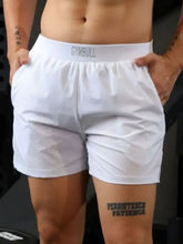 Plus size elastic waist athletic shorts for women in white