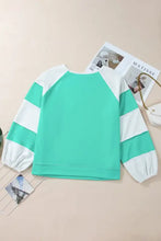 Plus Size Exposed Seam Color Block Long Sleeve Sweatshirt Woman Sweatshirts