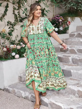 Plus Size Floral Tie Neck Flutter Sleeve Maxi Dress Woman Maxi Dress