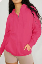 Plus size hot pink angel wings graphic zip-up hoodie with dropped shoulders
