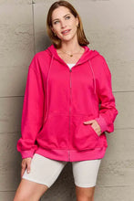 Plus size hot pink angel wings graphic zip-up hoodie with hood, pockets, dropped shoulders