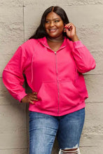 Plus size hot pink angel wings graphic zip-up hoodie with dropped shoulders