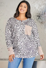 Plus Size Leopard Print Long Sleeve Sweatshirt Woman Sweatshirts