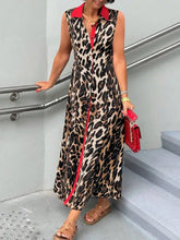 Plus Size Leopard Print Sleeveless Maxi Dress Leopard Woman Maxi Dress