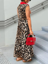 Plus Size Leopard Print Sleeveless Maxi Dress Woman Maxi Dress