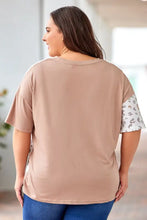 Plus Size Leopard V-Neck T-Shirt Woman T Shirts